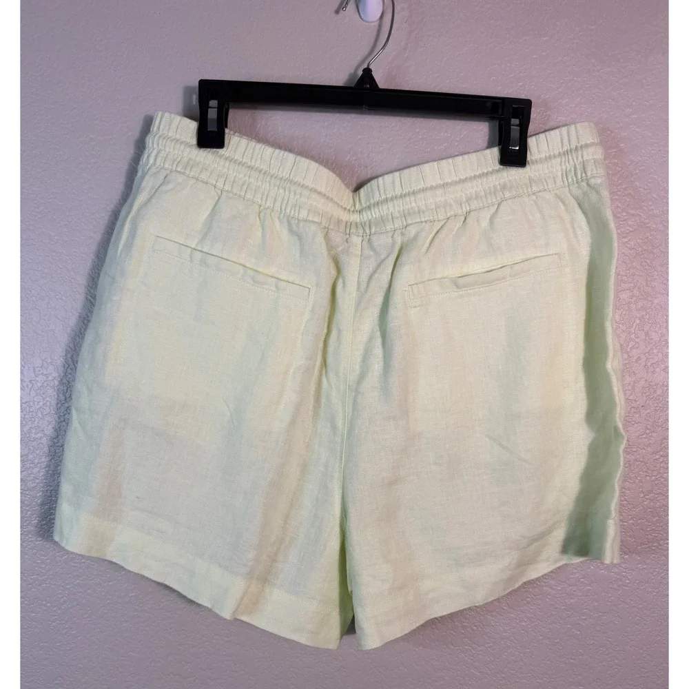 Athleta Womens XL Retreat Linen Shorts Mint Green Breathable Drawstring NEW